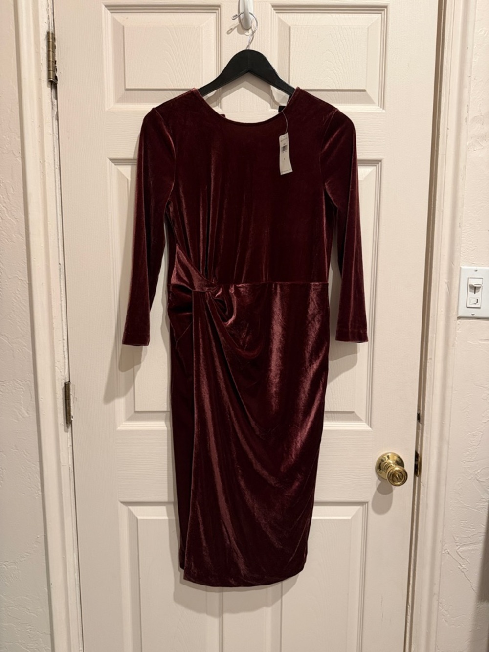 Banana Republic Velvet Midi Dress - Burgundy